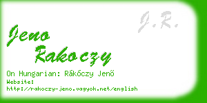 jeno rakoczy business card