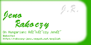 jeno rakoczy business card